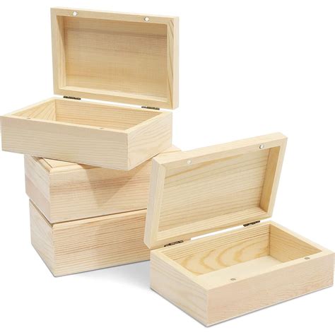 unfinished wooden boxes with lids